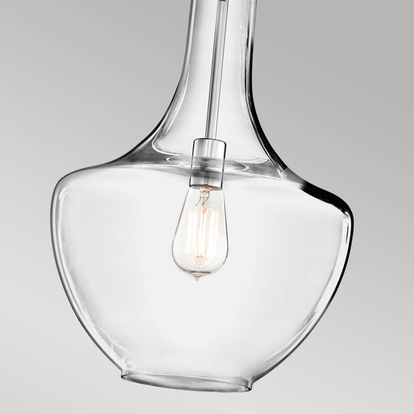 Lampa wisząca Everly KL-EVERLY-P-M-CH szklana chrom przezroczysty