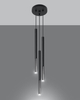 Kaskada LAMPA wisząca SL.0887 okrągła OPRAWA tuby ZWIS metalowy czarny chrom