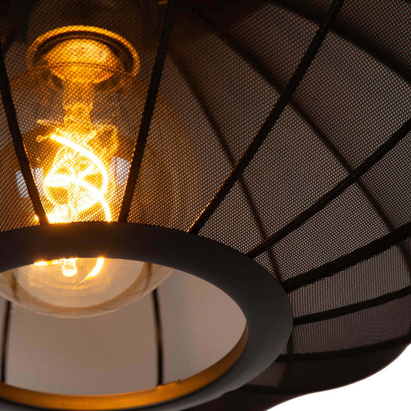 Lampa wisząca nad stół Corina 03447/52/30 klosz siatka czarna złota