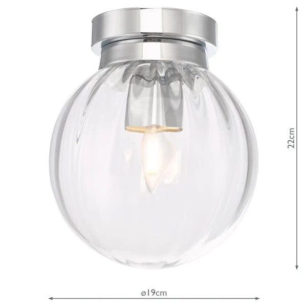 Minimalistyczny plafon Kavi KAV0150 szklany kula IP44 chrom