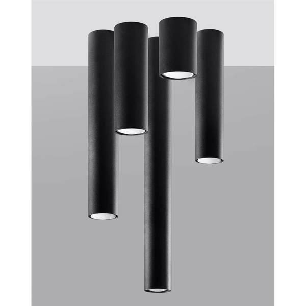 Czarna tuba sufitowa SL.1003 metalowa lampa do salonu