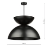Kopułowa lampa wisząca Riya RIY0122 metalowa nad wyspę czarna