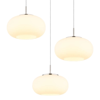 Szklana wisząca lampa Quintara 15744-3HN LED 18W 3000K kule nikiel