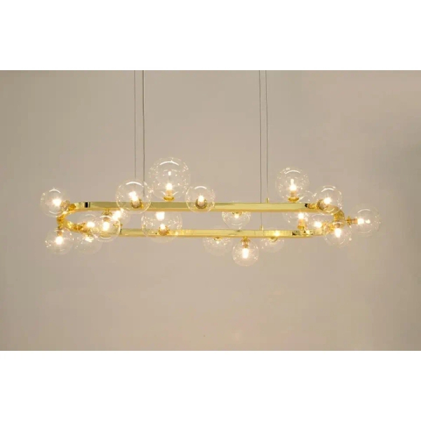 Lampa wisząca molekuły ALURE MSE1501100551 do salonu złote przezroczyste