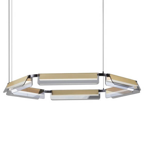 Pierścieniowa lampa wisząca ROCA LE44228 LED 61W 3000K szklana złota czarna