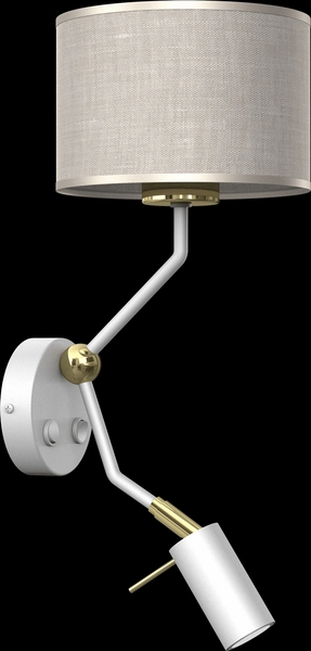 Ścienna lampa sypialniana Lino z regulacją klasyczna biała