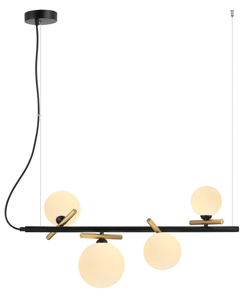 Nowoczesna lampa wisząca Reverso PND-5622-4-BK-W czarna