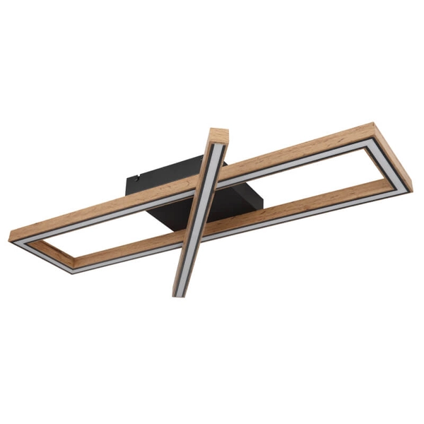 Nowoczesna lampa sufitowa Mandera 67287D1 LED 36W 3000K drewniana czarna