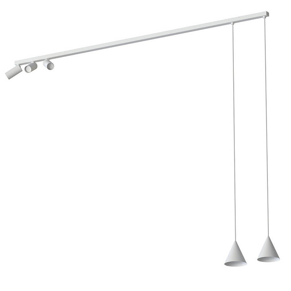 Regulowana lampa wisząca Fourty 11446 trójkątna metalowa biała