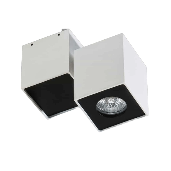 Metalowa lampa sufitowa Flavio AZ0791 kostka biała czarna