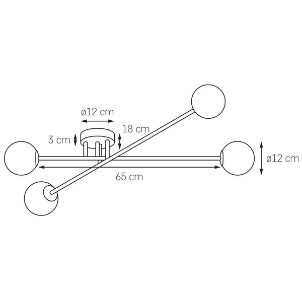Loftowa LAMPA sufitowa ASTRA 10775402 Kaspa modernistyczna OPRAWA szklane kule balls czarne białe