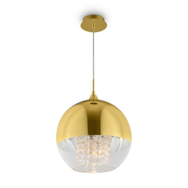Pojedyncza lampa wisząca Fermi P140-PL-170-1-G crystals złota