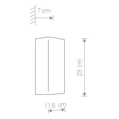 Kinkiet LAMPA ścienna BERGEN 9707 Nowodvorski metalowa OPRAWA prostokątna grafitowa