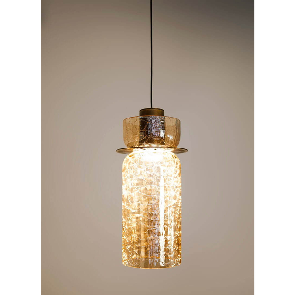 Szklana lampa wisząca tuba SIGNATURE P0602 Maxlight LED 8W 3000K mosiądz przezroczysty