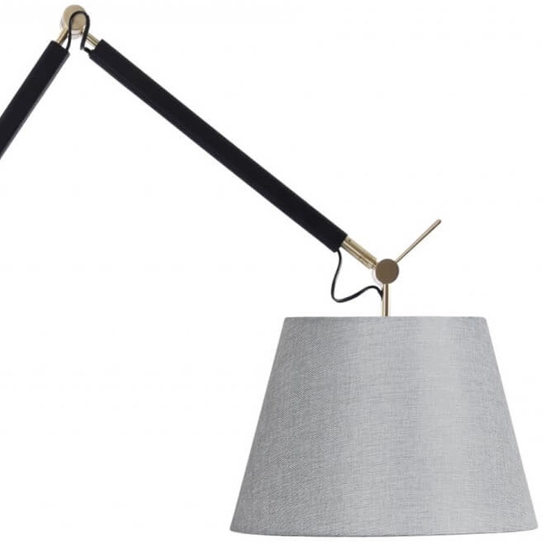 Salonowa lampa podłogowa Zyta z regulacją czarna szara