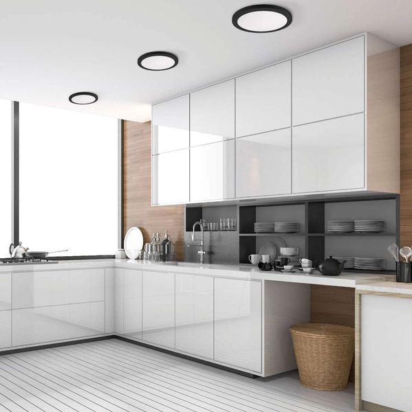 LAMPA sufitowa YORK LP-330/1C 4BK Light Prestige metalowa OPRAWA wpust LED 24W 4000K okrągły czarny