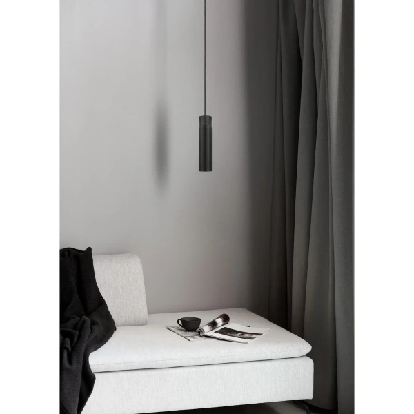 Podłużna lampa wisząca tubka Tilo 2410453003 nad wyspę czarna