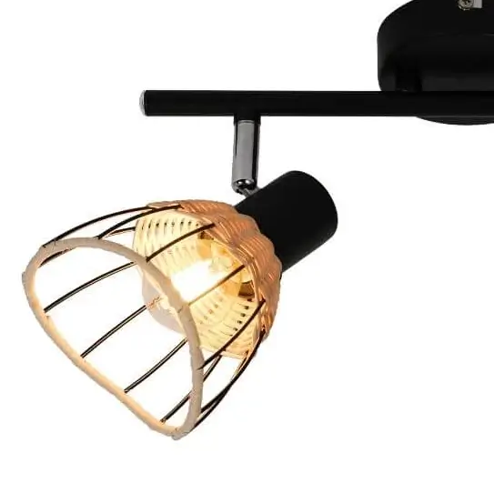 Ruchoma lampa sufitowa Gent do przedpokoju czarna brązowa