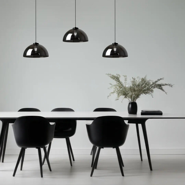 Kopułowa wisząca lampa GAMMA BLACK MLP1063 do jadalni czarny