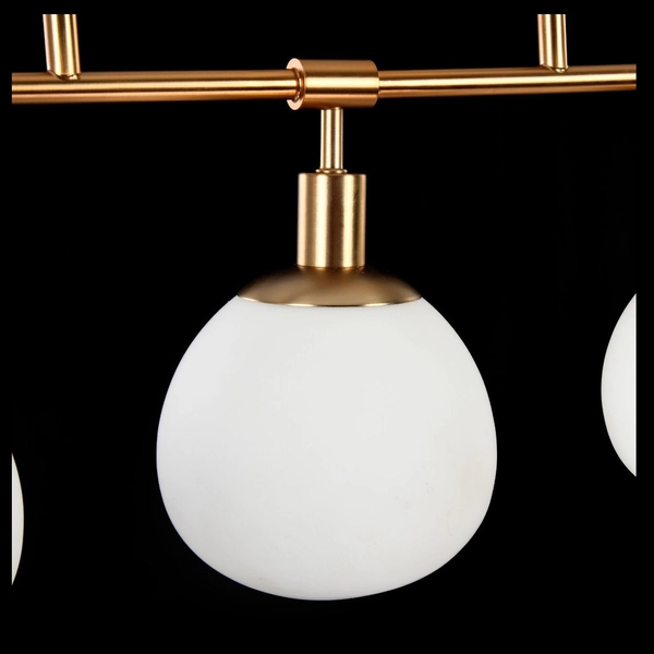 Modernistyczna LAMPA wisząca ERICH MOD221PL-05G Maytoni metalowa OPRAWA szklane kule ZWIS molekuły mosiądz