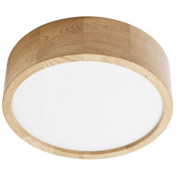 Drewniana lampa sufitowa 137623622082 okrągła z sesnsorem