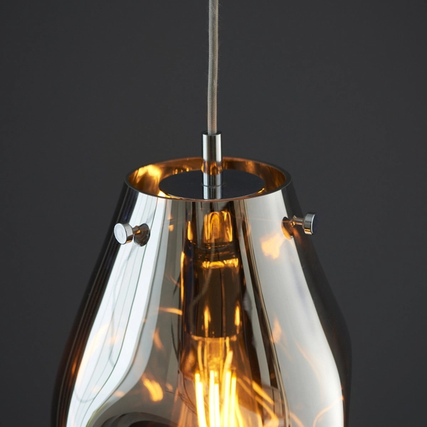 Designerski zwis do salonu L&-199519 Light& gruszka szklana chrom