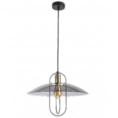 LAMPA wisząca VIDA 5000 Rabalux industrialna OPRAWA szkło dymione owal druty ZWIS linka przewód czarna