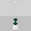 Lampa ceramiczna wisząca VILROSA LE44559 do salonu ciemnozielona biała