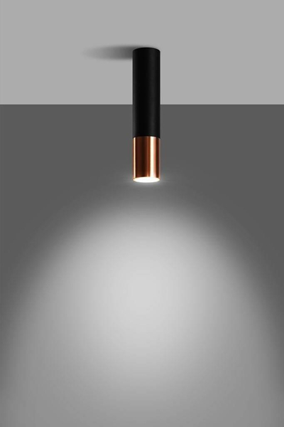 Downlight LAMPA sufitowa SL.0945 loftowa OPRAWA modernistyczna tuba metalowa czarna miedź
