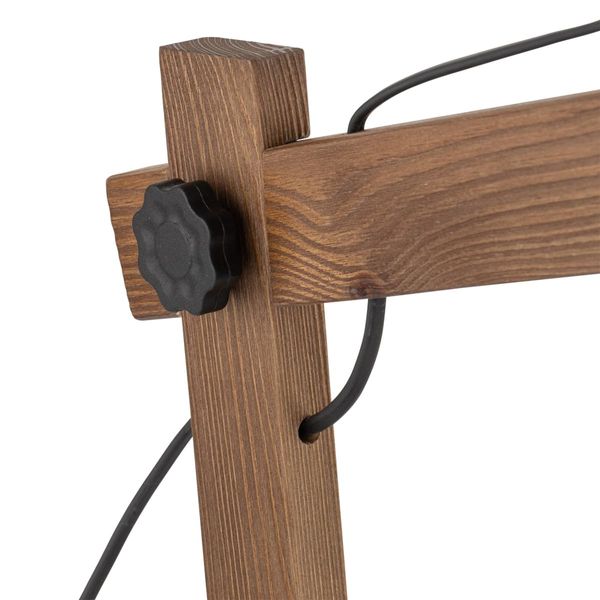 Lampka nocna rustykalna Oslo 5345 TK Lighting do sypialni drewniana czarna