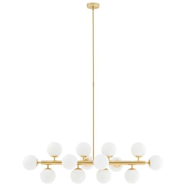 Modernistyczna LAMPA wisząca CUMULUS 10752145 Kaspa metalowa OPRAWA szklane kule balls ZWIS molekuły złote białe