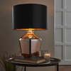 Abażurowa lampka nocna Waldorf 61149 na stolik czarna miedziana