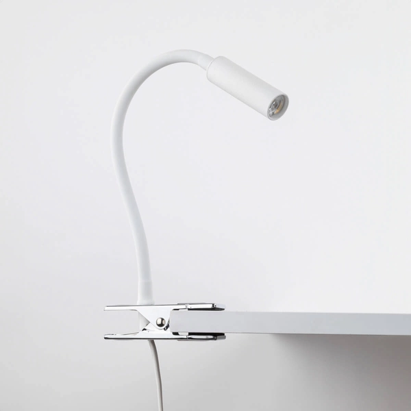 Lampa ścienna z klipsem Lagos 16024 do biura tubka rurka biała