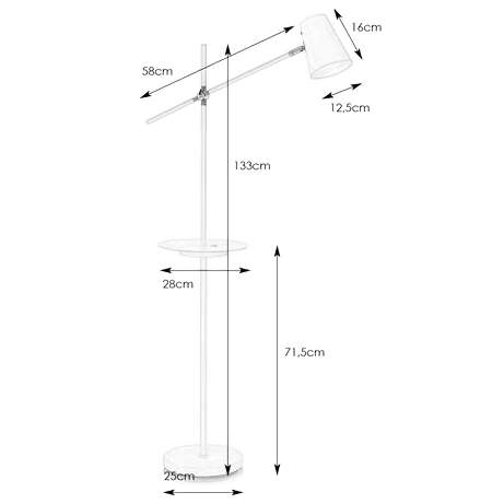 Stojąca LAMPA podłogowa LINEAR 107307 Markslojd metalowa OPRAWA z półką do salonu czarna