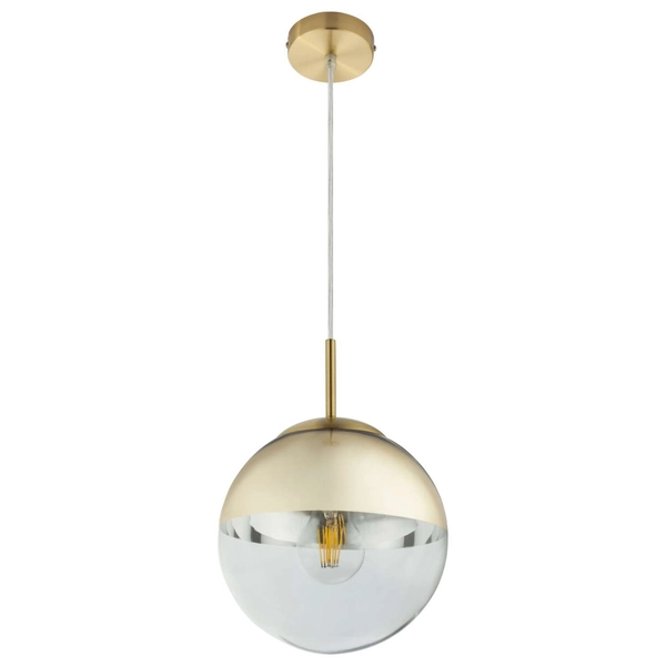 LAMPA wisząca VARUS 15855 Globo szklana OPRAWA zwis kula ball złota przezroczysta