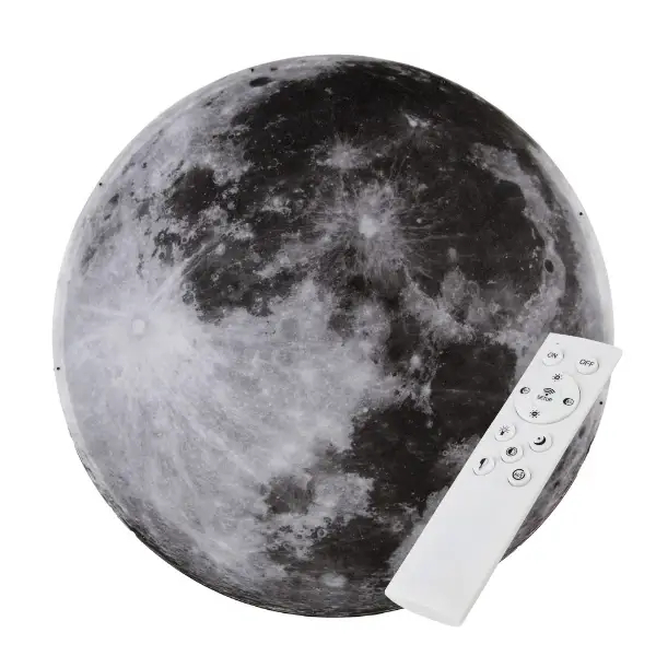 Okrągły kinkiet Księżyc ABIGALI-MOON LED 24W z pilotem plafon szary