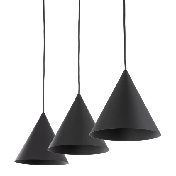 Potrójna lampa wisząca CONO 10068 trójkątna czarny