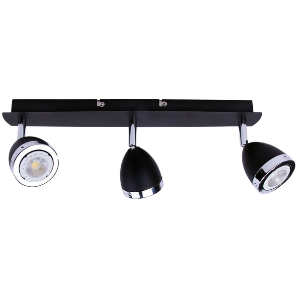 Spot LAMPA sufitowa CALASA SPL-9372-3A BL Italux metalowa OPRAWA regulowane reflektorki czarne chrom