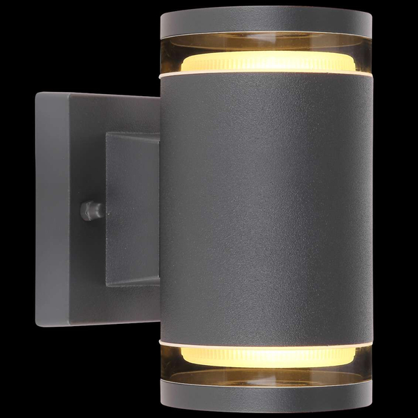 Elewacyjna LAMPA ścienna ALCALA 32063-2A Globo metalowa OPRAWA zewnętrzna KINKIET outdoor tuba IP44 antracyt przezroczysta