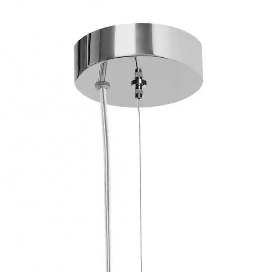 Zwisająca lampa nad stół Cloe 11066103 Kaspa do salonu biała chrom