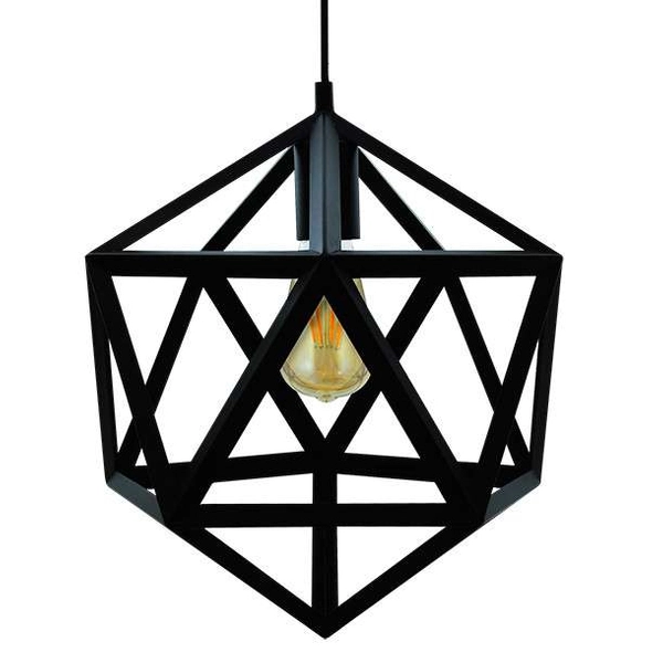 Retro LAMPA wisząca DENMARK 305534 IL MIO metalowa OPRAWA vintage zwis klatka czarna