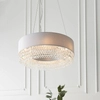 Wisząca lampa glamour Malmesbury 94396 kryształki abażur szary chrom