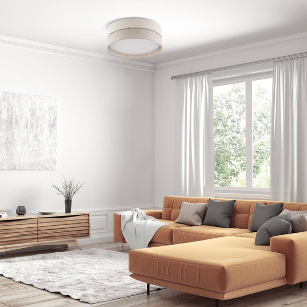 Okrągła lampa sufitowa ECO 5775 TK Lighting tkaninowa biała