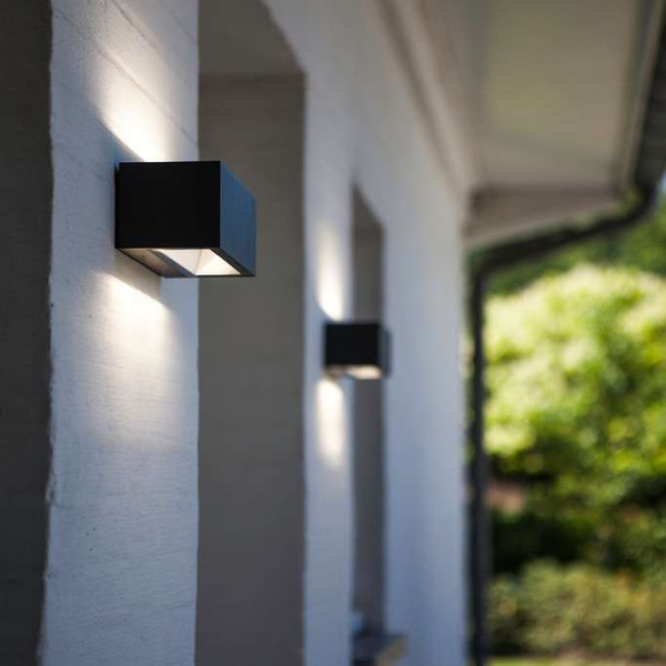 Ścienna LAMPA zewnętrzna GEMINI 5189112118 Lutec metalowa OPRAWA kinkiet LED 20W 3000K prostokątny IP54 szary