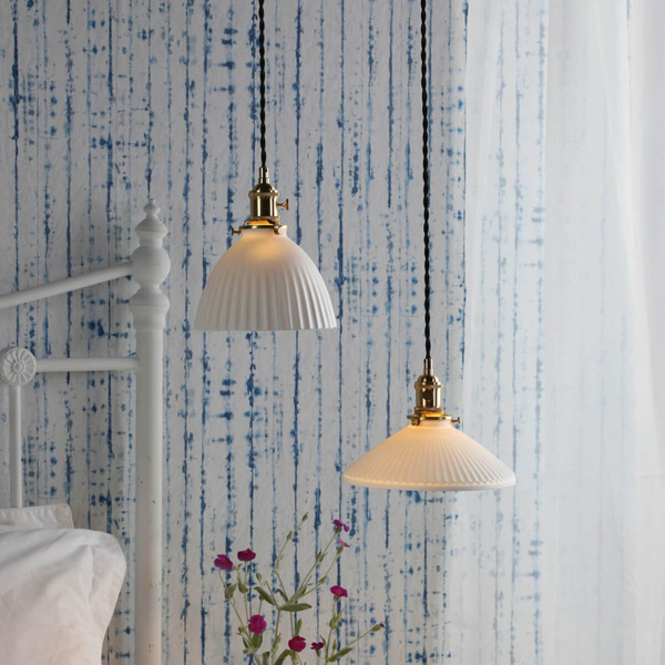 Wisząca lampa ceramiczna Hadano HAD0140-10 mosiądz biały
