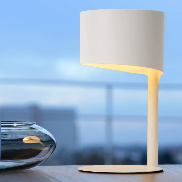 Stolikowa lampka metalowa Knulle 45504/01/31 Lucide do sypialni biała