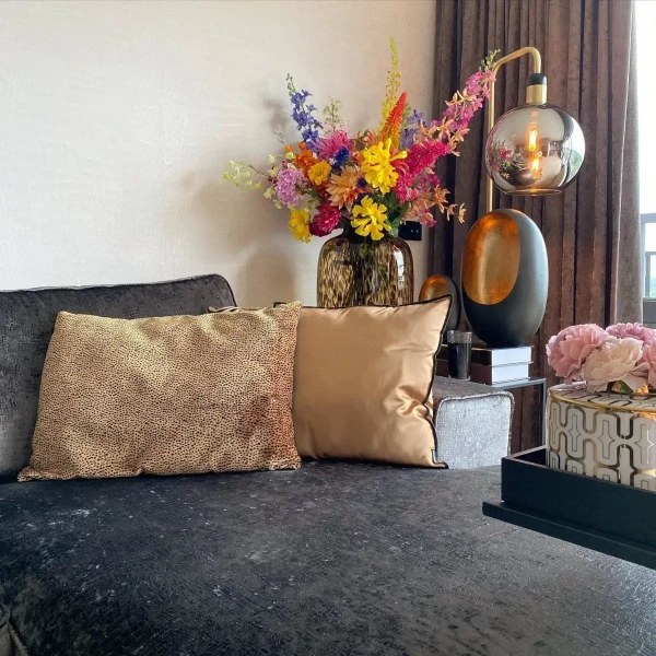 Stojąca lampa do salonu Julius 34738/01/65 Lucide loft czarna złota