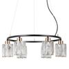 Lampa wisząca nad stół Simona PND-40814-6-BK-HBR czarny złoty przezroczysty