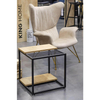 Drewniany stolik Galler 1522 King Home metalowy gazetnik dąb czarny