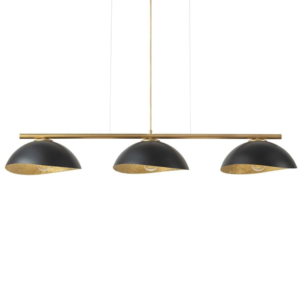 Lampa wisząca nad wyspę kuchenną z żywicy Solar 40573 Sigma czarna złota
